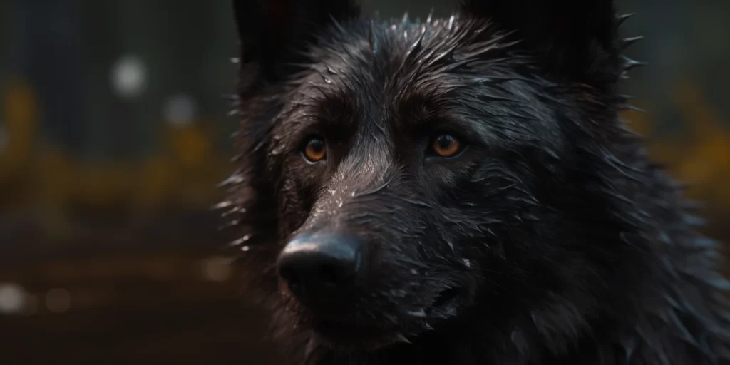 Rostro de lobo negro hecho con IA