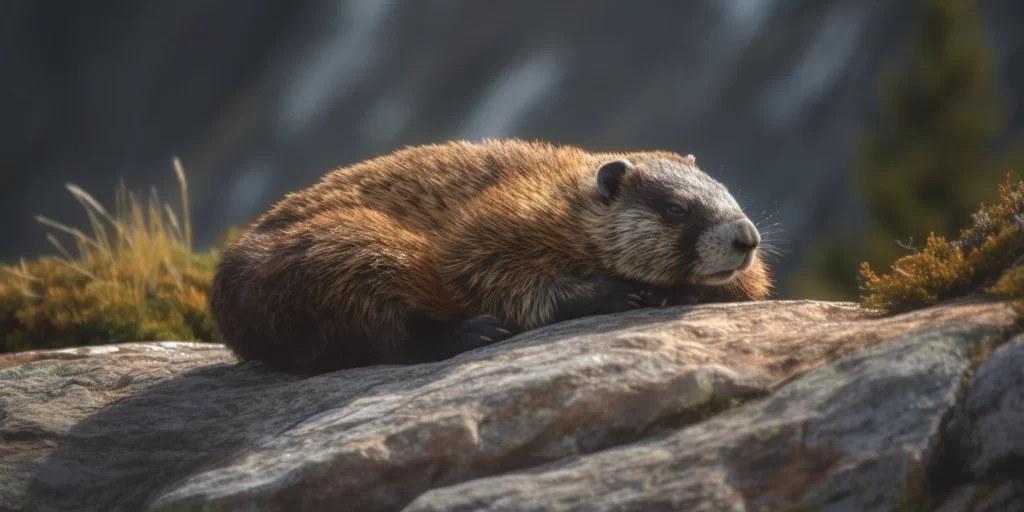 Marmota durmiendo hecha con inteligencia artificial