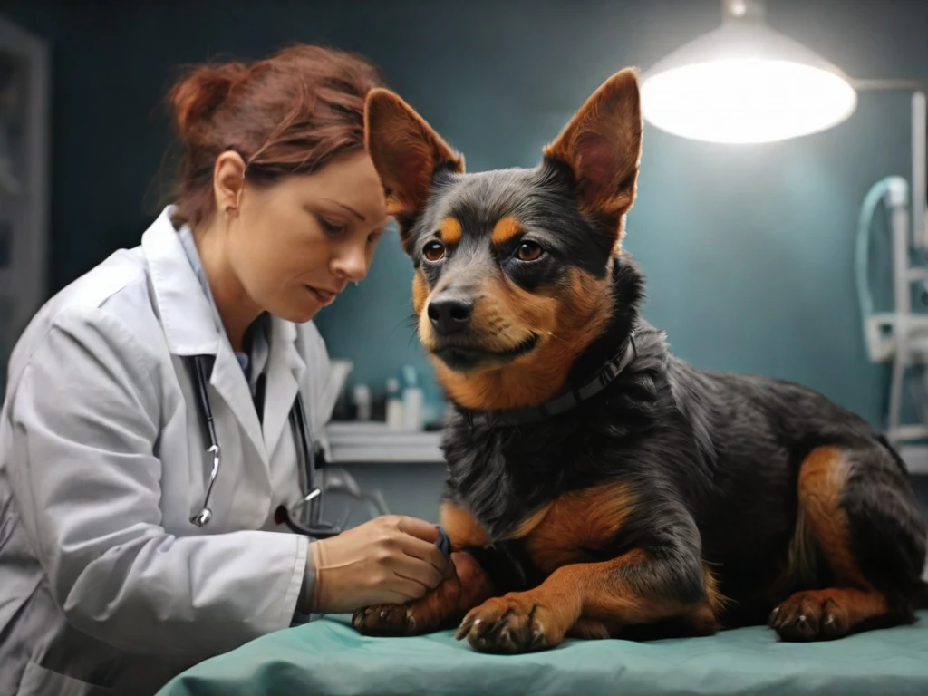 Lancashire Heeler en el veterinario